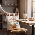 thumbnail image 6 of Women Tote Bag, Flannel Boba Bag Print on Both Sides, Bubble Tea Tote Bag, 6 of 10