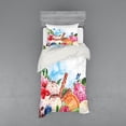 thumbnail image 1 of Ambesonne Tropical Bedding Set 3 Pcs, Dessert and Flower Art, Twin, Multicolor, 1 of 3