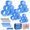 blue, variant on 4 Sizes Self-Grip Hair Rollers Set with Clips - 4 Sizes for Long, Short Hair & Bangs (25mm, 36mm, 48mm, 60mm), (BLUE, 4 Sizes)