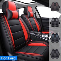 Ford EcoSport, Edge, Fiesta, Focus, Taurus, Black Red, PU Leather, Premium, 5 Pieces