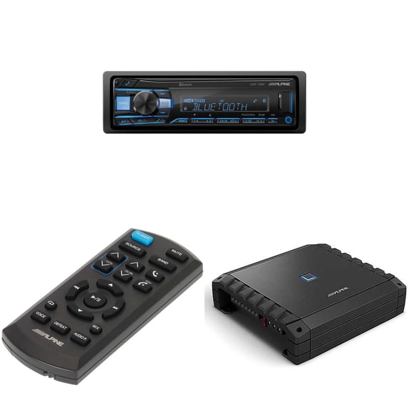 Alpine UTE-73BT, RUE-4360 Remote with S2-A36F S-Series 4 Channel Amplifer