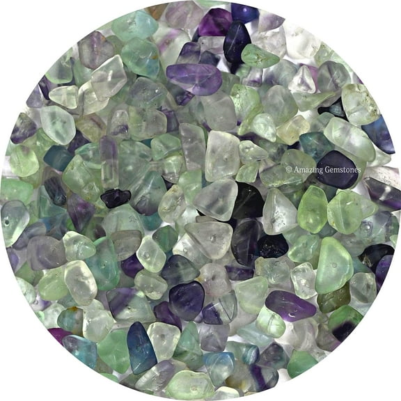 Multi Fluorite Crystal Chips - Healing Crystals Tumbled Chips Gemstone Beads (1000  Carat, Drilled)
