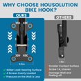thumbnail image 4 of Housolution Bike Wall Mount - [1 Pack] EVA Foam Padded up to 48.5 lbs, Carbon Steel, Heavy-Duty Adjustable Garage Rack for Road, M, 4 of 7