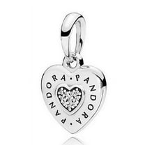 PANDORA Signature Heart Pendant - Clear CZ - 397376CZ
