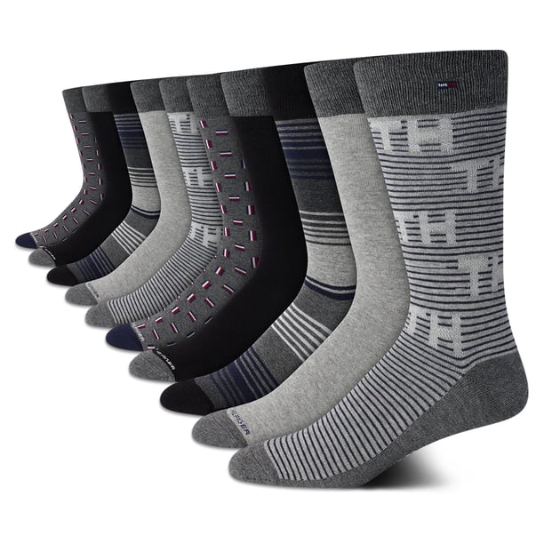 Pack de 10 calcetines de vestir Tommy Hilfiger para hombre, tallas 7 a 12, color gris