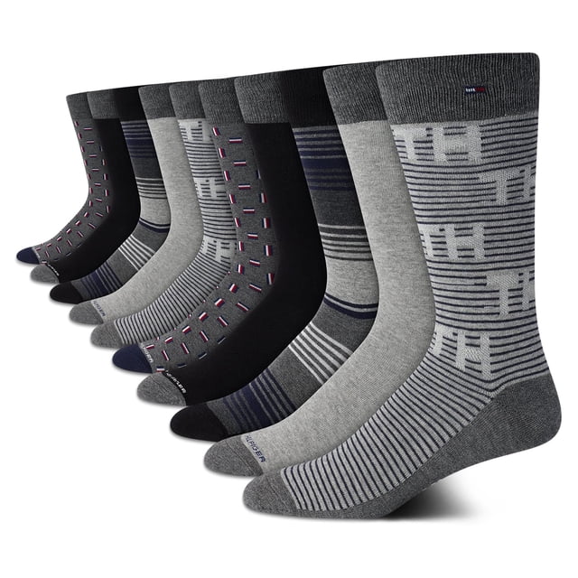 Pack de 10 calcetines de vestir Tommy Hilfiger para hombre, tallas 7 a 12, color gris