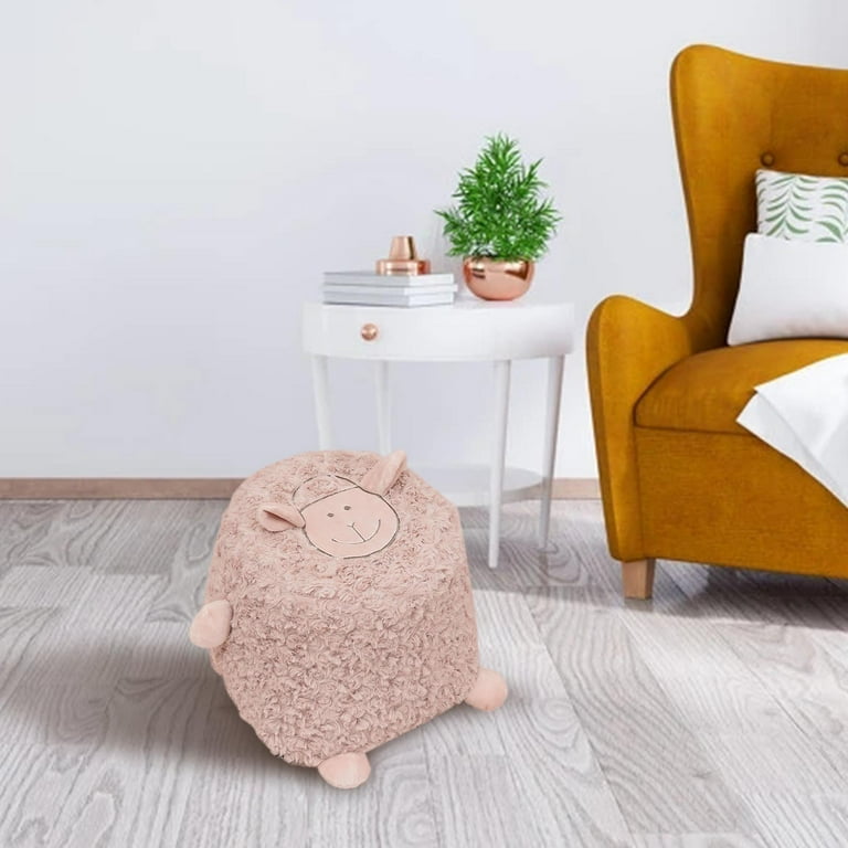Animal Sheep Kids Nursery Storage Ottoman Footrest Stool Non Skid