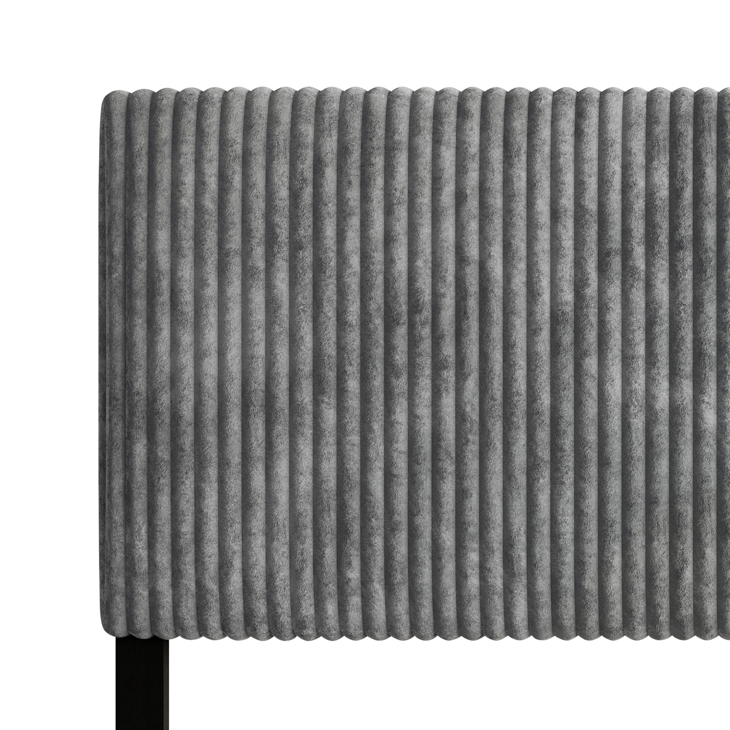 Home Design Romney Twin Upholstered Headboard with Vertical Channel Tufting, Adjustable Height, Gray