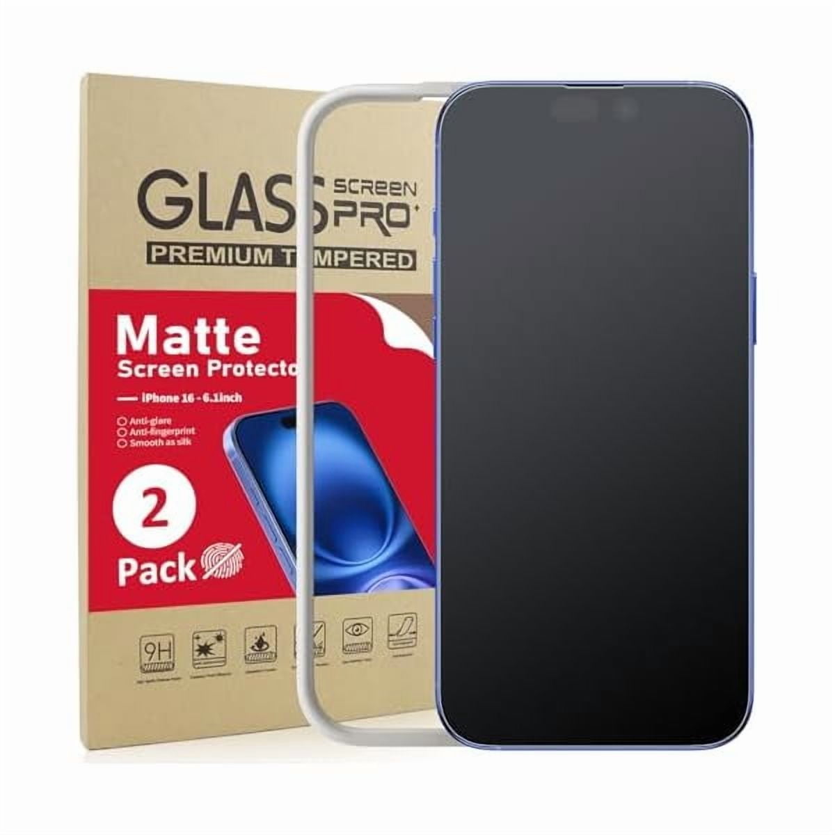 can 2 Pack Matte Glass Screen Protector for iPhone 16/iPhone 15 (6.1 inch), Anti-Glare & Fingerprint, 9H Tempered Glass Film with Easy Installation Tool, Bubble Free, Smooth as Silk