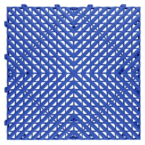 30-PC Blue Interlocking Garage Floor Tiles, 15.75"x15.75" Heavy-Duty Plastic Grating Tiles, Anti-Slip Surface for Garage, Basement, Workshop & Gym Floor Protection