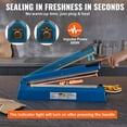 thumbnail image 4 of VEVOR 16" Impulse Sealer, Manual Poly Bag Heat Sealing Machine with Adjustable Temperature - Ideal for PE, PP, Mylar, and Shrink Wrap Bags, Includes Extra Replacement Kit, 4 of 12