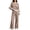 Khaki, variant on Women's Sweat Suits Plus Size Color Block Loose Pullover Sweatshirt Sweatpants Casual Set
