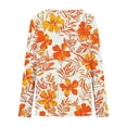 thumbnail image 4 of Ailaofu Long Sleeve Shirts for Women Fall Fashion Basic Trendy V-neck Floral Printed Casual Tops, 4 of 5