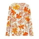 thumbnail image 4 of Ailaofu Long Sleeve Shirts for Women Fall Fashion Basic Trendy V-neck Floral Printed Casual Tops, 4 of 5