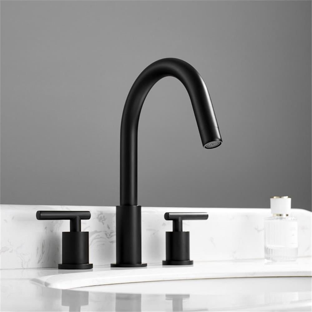 Vinnova 114123-BAF-MB Lodosa Widespread Matte Black Bathroom Basin Sink Faucet