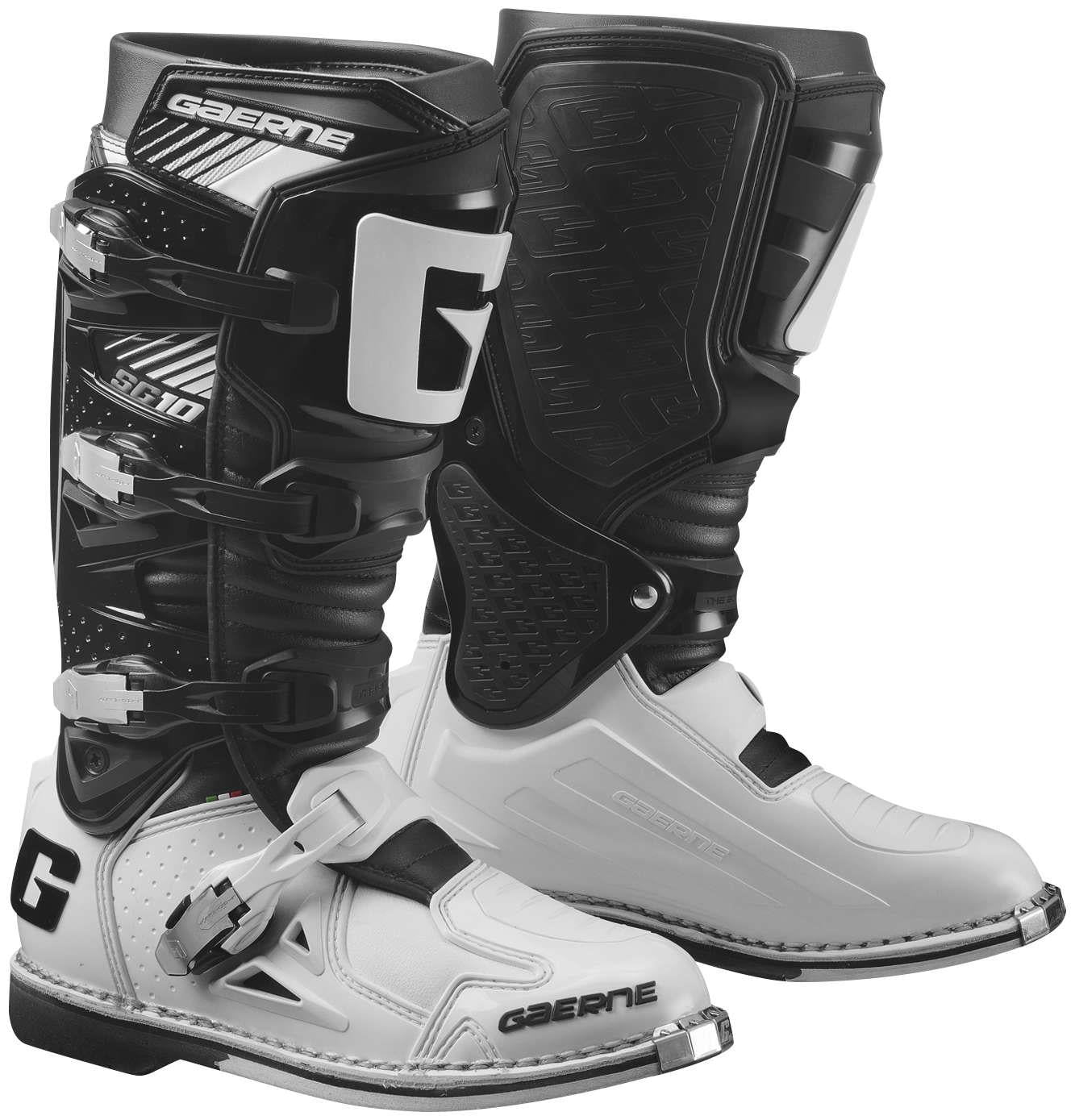 black and white dirt bike boots
