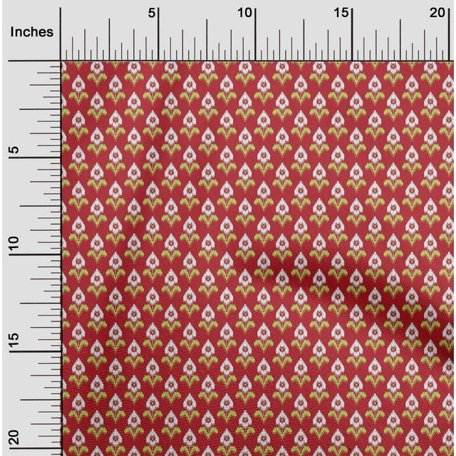 oneOone Polyester Lycra Fabric Ethnic Ikat Print Sewing Fabric BTY 56 Inch Wide