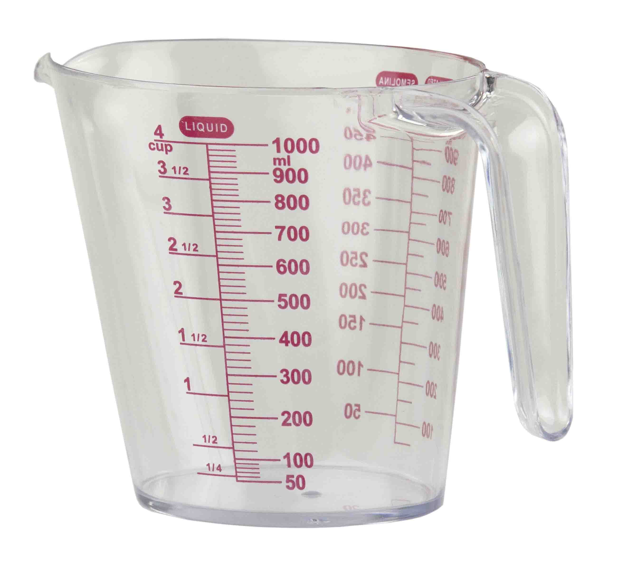 6 - 32 oz (1000 ml) Plastic Graduated Measuring Cups, Kitchen, Ounces —  U.S. Art Supply