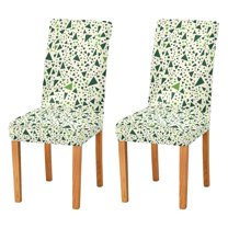 Yayeee 2 Pack Dining Chair Covers Stretch Parson Chairs Slipcovers Seat Protector, Green Triangles Pattern