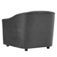 thumbnail image 5 of Armchair Accent Tufted Chair, Charcoal Grey Gray, Velvet, Modern Contemporary, Mid Century Living Hotel Lounge Cafe Lobby, 5 of 8