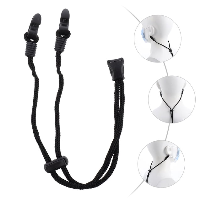 LIFKOME Adjustable Mask Extend Strap 3PCS Black Braided Rope for Masks 14.6X0.8in