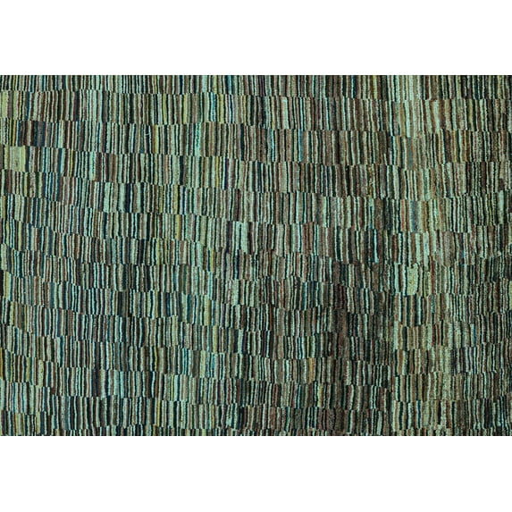 Ahgly Company Indoor Rectangle Abstract Light Blue Modern Area Rugs, 7' x 9'