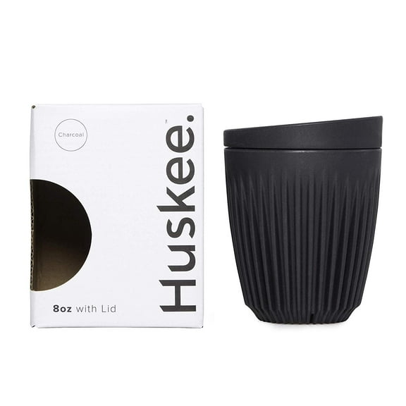 Huskee Cup   Lid Charcoal (8oz)