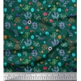 thumbnail image 1 of Soimoi Moss Georgette Fabric Leaves,Floral & Berries Fruits Print Fabric by the Yard 42 Inch Wide, 1 of 1