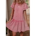 thumbnail image 6 of Sachet Pink Mineral Wash Ruffle Mini Dress with Drop Waist Design | [ZhiHiMeRi] | (US 12-14)L, 6 of 12