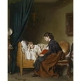 thumbnail image 2 of Felix Schlesinger 20x24 Black Ornate Framed Double Matted Museum Art Print Titled: The Good Night Story, 2 of 5