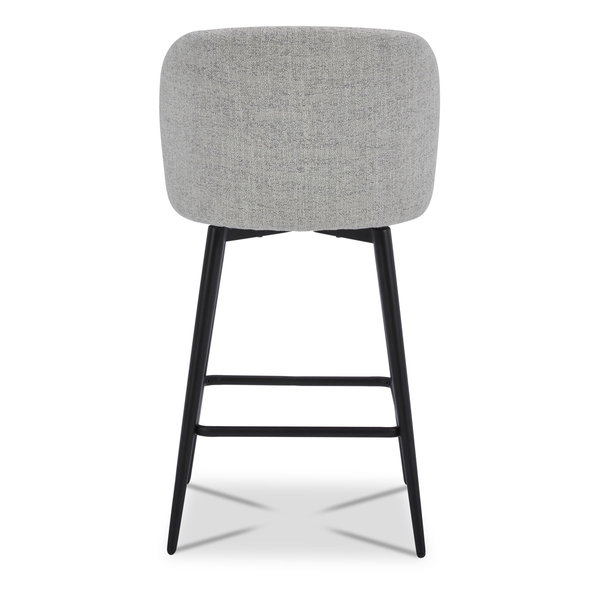 CHITA 27" Swivel Upholstered Counter Bar Stools set of 3 with Back & Metal Legs, Fabric in Cloud