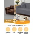 thumbnail image 5 of Grey Pure Color Couch Cover for 2 Cushion Couch, Aesthetics Contemporary Luxury Washable Love Seat Sofa Covers Slipcover, Throw Sofa Covers for Pets, Furniture Protector 71"x102", 5 of 9