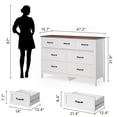 thumbnail image 6 of Gizoon 3-Piece Bedroom Furniture Dresser Set, White Farmhouse 5 & 6 & 7 Drawer Chests with Retro Top and Black Handles, 6 of 9