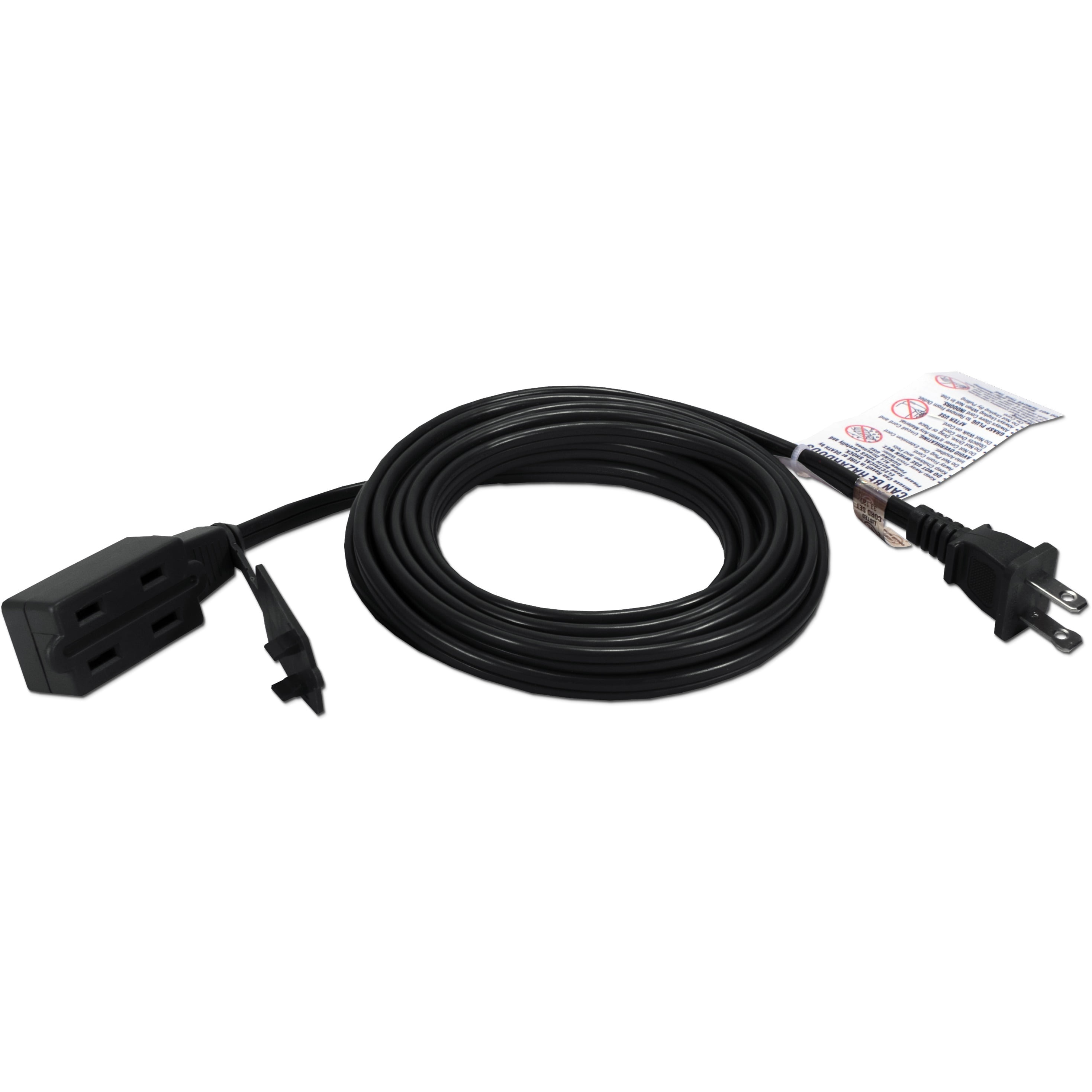 3-Outlet 2-Prong 15ft Power Extension Cord - Walmart.com - Walmart.com