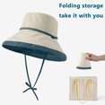 thumbnail image 4 of Sombrero de cubo reversible para mujer, protección UV, ala ancha plegable, playa de verano, 4 of 9