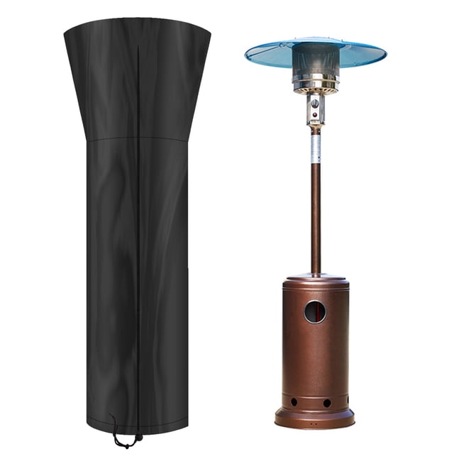 7.4Ft Outdoor Patio Heater Cover with Zipper and Drawstring Dust-proof Waterproof UV-Resistant Windproof 210D Oxford Cloth Heater Cover for Standing Heater