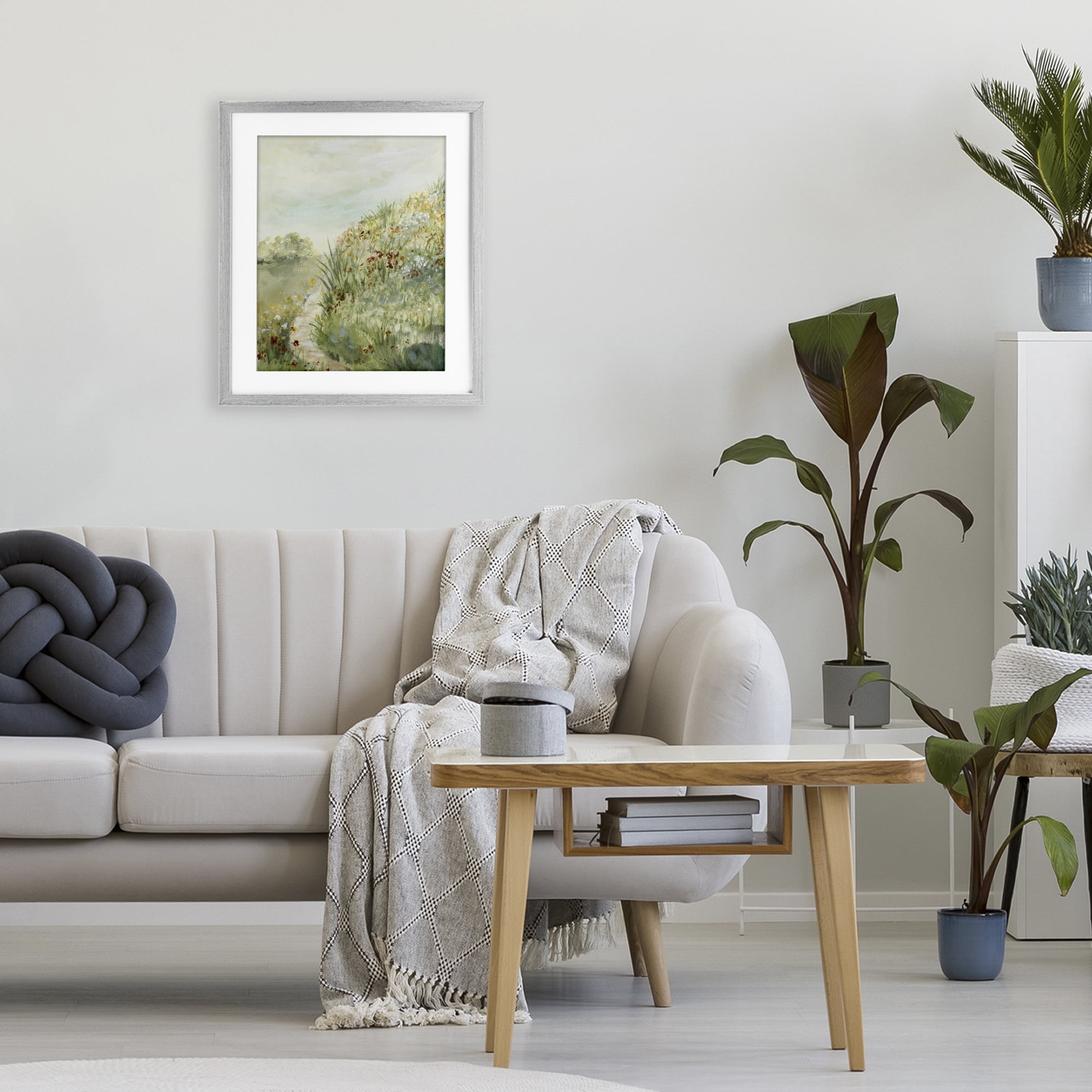 Stupell Industries Hilltop Blooms & Winding Trail Gray Framed Print Under Glass, design by Lanie Loreth