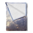thumbnail image 2 of Ocean Soft Flannel Fleece Throw Blanket, Reflection of Sunset on Coast Sunbeams Cloudy Sky Touristic Image, Cozy Plush for Indoor and Outdoor Use, 60" x 80", Yellow Grey, by Ambesonne, 2 of 5
