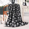 thumbnail image 2 of Black Christmas Snowflake Pattern Blanket,Comfortable Soft Lamb Wool Throw Blanket,All Season,Warm Lightweight Blankets for Sofa Bed Couch Living Room Chair,60"x80", 2 of 4