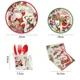 thumbnail image 5 of 8 invitados vajilla navideña desechable Papá Noel Noel alce platos de papel servilletas decoración navideña feliz año nuevo 2025, 5 of 5