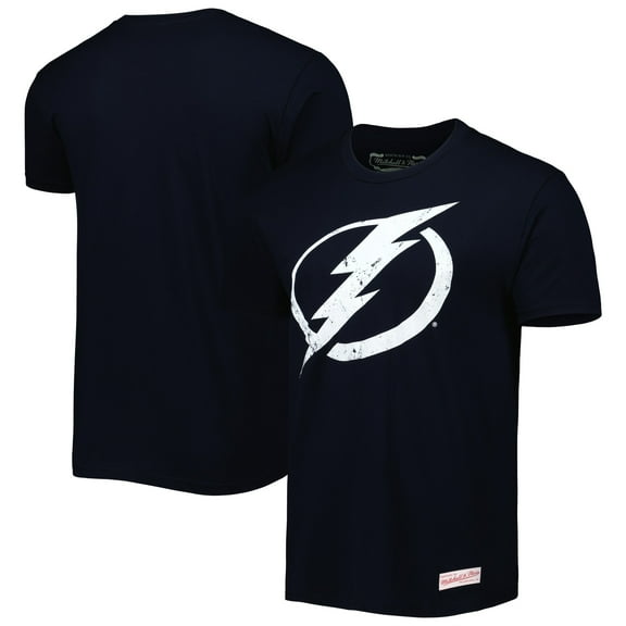 Men's Mitchell & Ness Navy Tampa Bay Lightning Vintage Logo T-Shirt