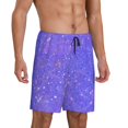 thumbnail image 2 of Honeii Purple Glitter Print Men's Pajama Sleepwear Shorts - a comfy pajama bottom and lounge short for Relaxed Home Wear-4X-Large, 2 of 6