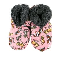 LazyOne Fuzzy Feet Slippers for Women, Cute Fleece-Lined House Slippers, Cat Nap, Non-Skid