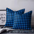 thumbnail image 2 of 14x14 Pillow Covers Set of 2, Black Blue Plaid Throw Pillow Covers Decorative Couch Cushion Case, Country Buffalo Checked Gingham Microfiber Square Pillowcases for Bedroom Car Living Room, 2 of 7