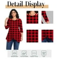 thumbnail image 5 of Cuteduck Women's Plus Size Fall Printed 3/4 Sleeve Tunic Casual V-Neck Lightweight Dressy Blouse Loose Casual Top 1X-5X, 5 of 7