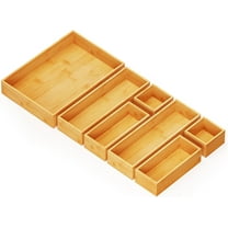 SpaceAid Bamboo Drawer Organizer Storage Boxes Set(7 Pack, Natural)