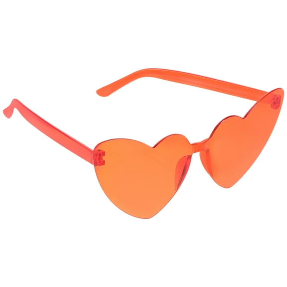 FRCOLOR  Party Frameless Sunglasses Heart Shaped Favors Rimless Miss Red