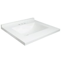 25-inch Camilla Modern Vanity Top Single Sink with Backsplash, Solid White – Design House, 630210