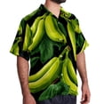 thumbnail image 2 of Banana Men's Short Sleeve Hawaiian Shirt Button Down Poplin Beach Casual Printed Unisex Summer Tops, 2 of 6