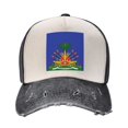 thumbnail image 2 of Men Women Coat Arms Of Haiti Distressed Twill Cotton Baseball Cap Vintage Adjustable Dad Hat, 2 of 7